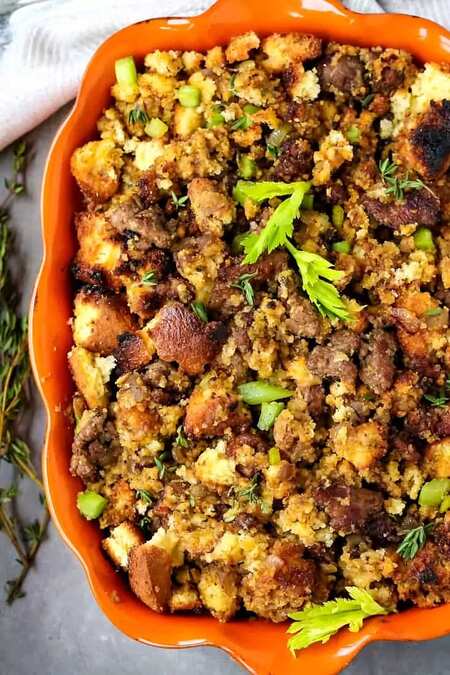 Spicy Sausage Cornbread Dressing