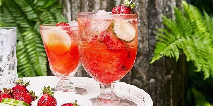 How to make Strawberry Cucumber Gin Elderflower Spritz Recipe
