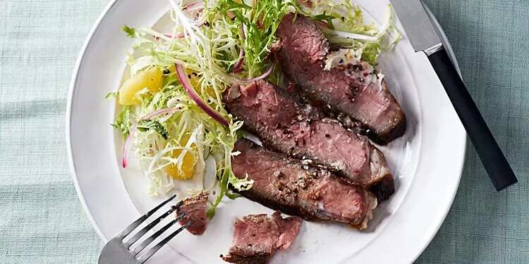 Skillet Steak With Pink-Peppercorn Butter