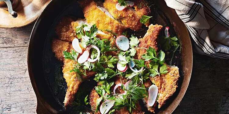 How to make Vinegared Pork Chop Milanese With Radish Salad Recipe