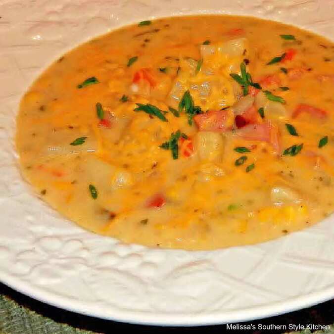 Slow Cooked Ham Potato and Corn Chowder