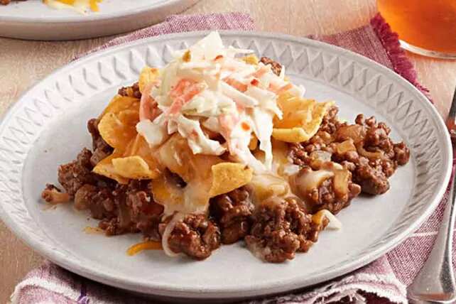 Barbecue Beef-Corn Chip Bake
