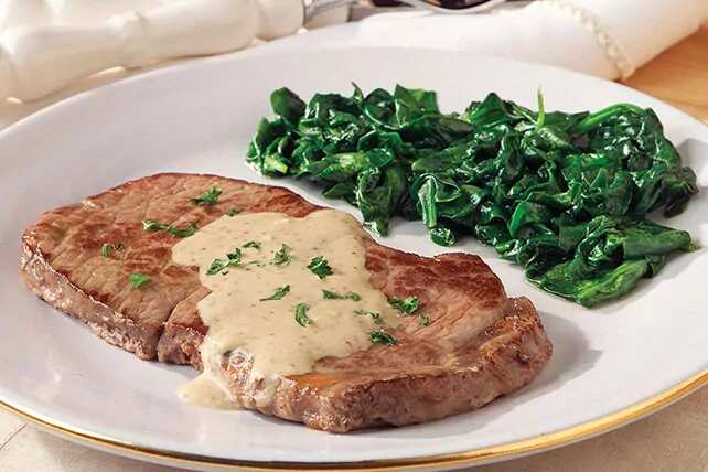 Steak With Brandied Blue Cheese Sauce