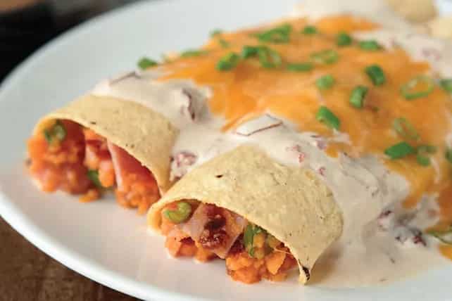 How to make Sweet Potato Enchiladas In Creamy Chipotle Sauce Recipe