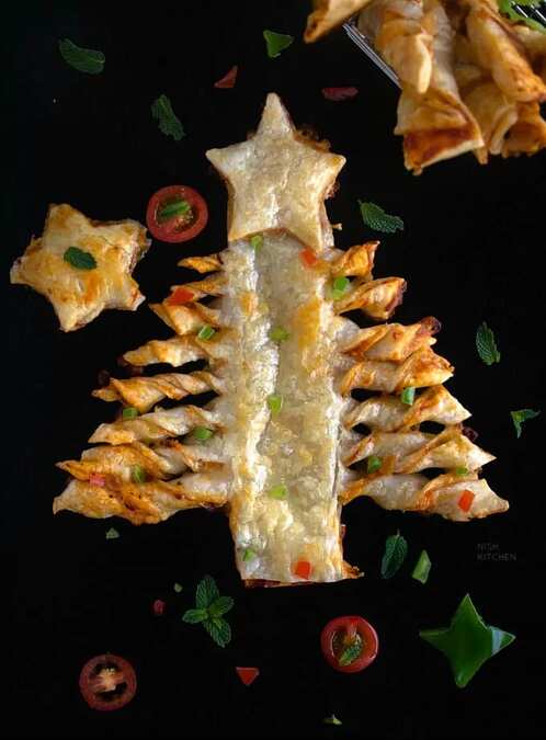 Puff Pastry Christmas Tree Pizza