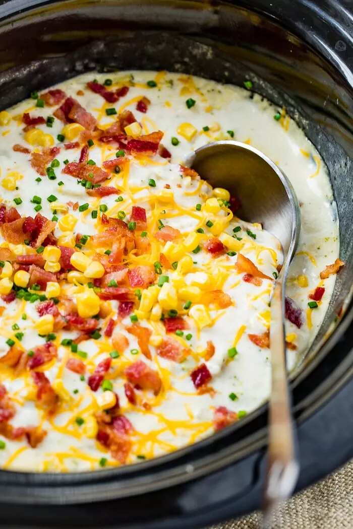 How to make Slow Cooker Potato Broccoli Corn Chowder With Bacon Recipe