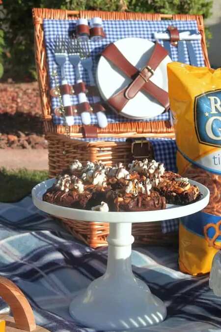 Peanut Popcorn Brownies