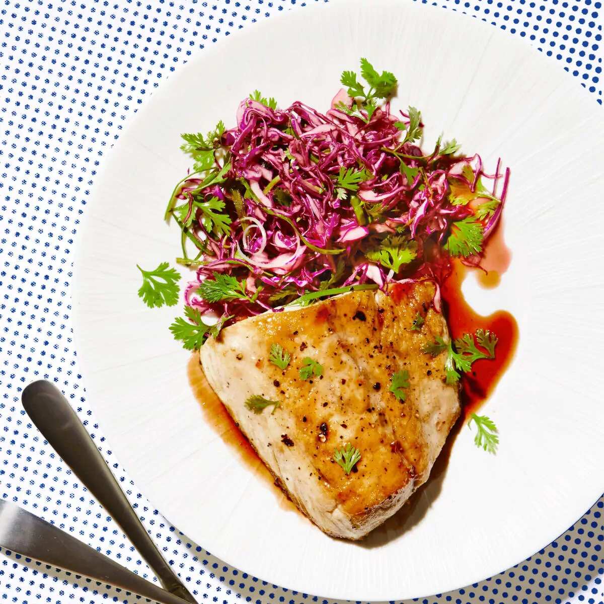 How to make Ginglazed Mahi Mahi With Cabbagecilantro Slaw Recipe