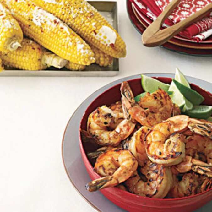 Grilled Shrimp And Cuban Corn