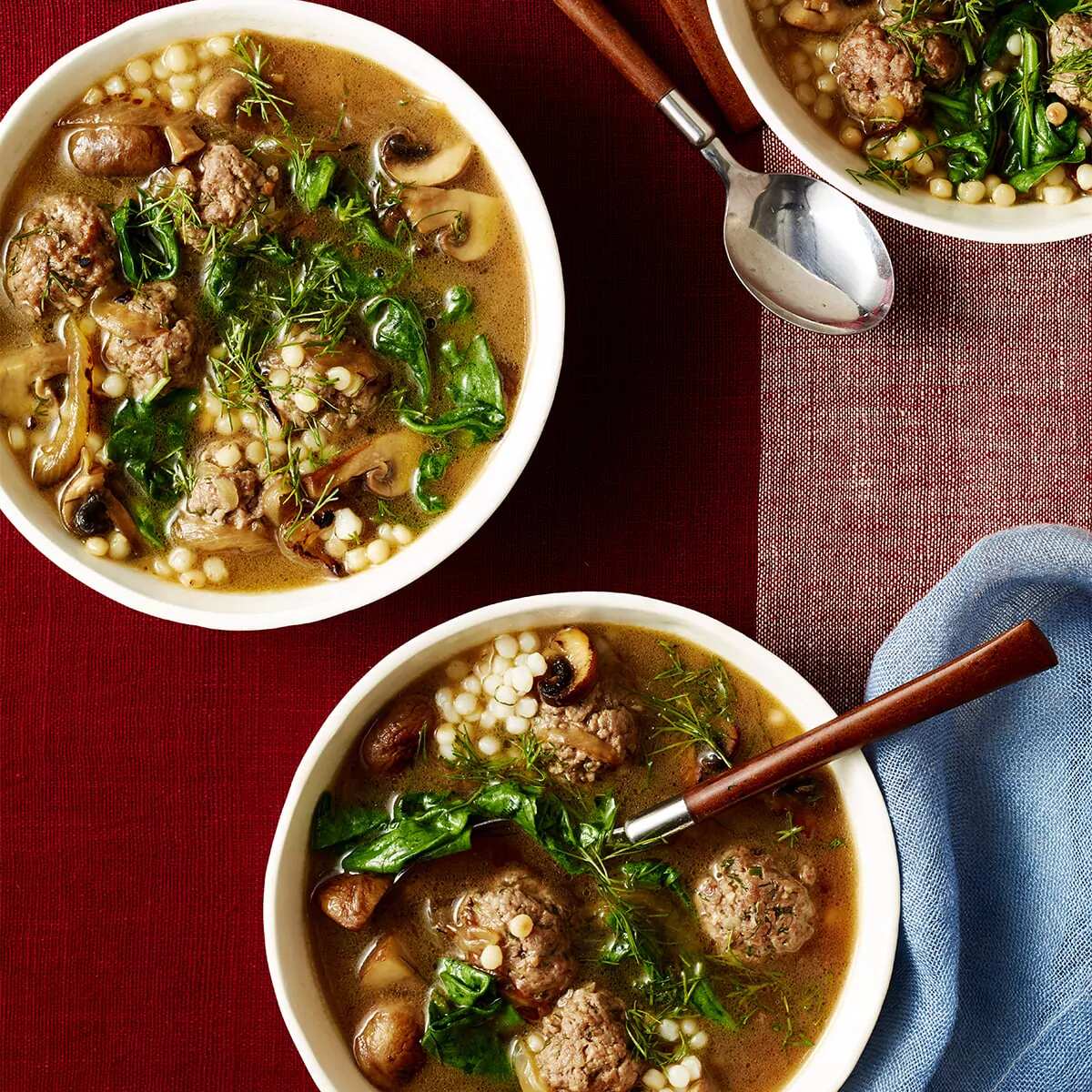 How to make Mushroom-dill Soup With Meatballs Recipe