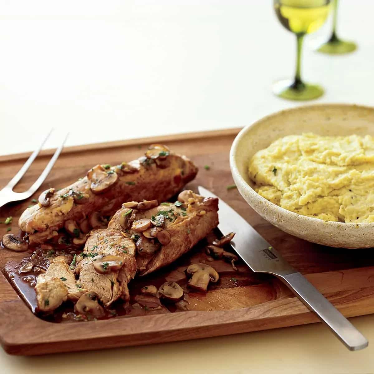 How to make Pork Tenderloin With Cheesy Polenta Recipe
