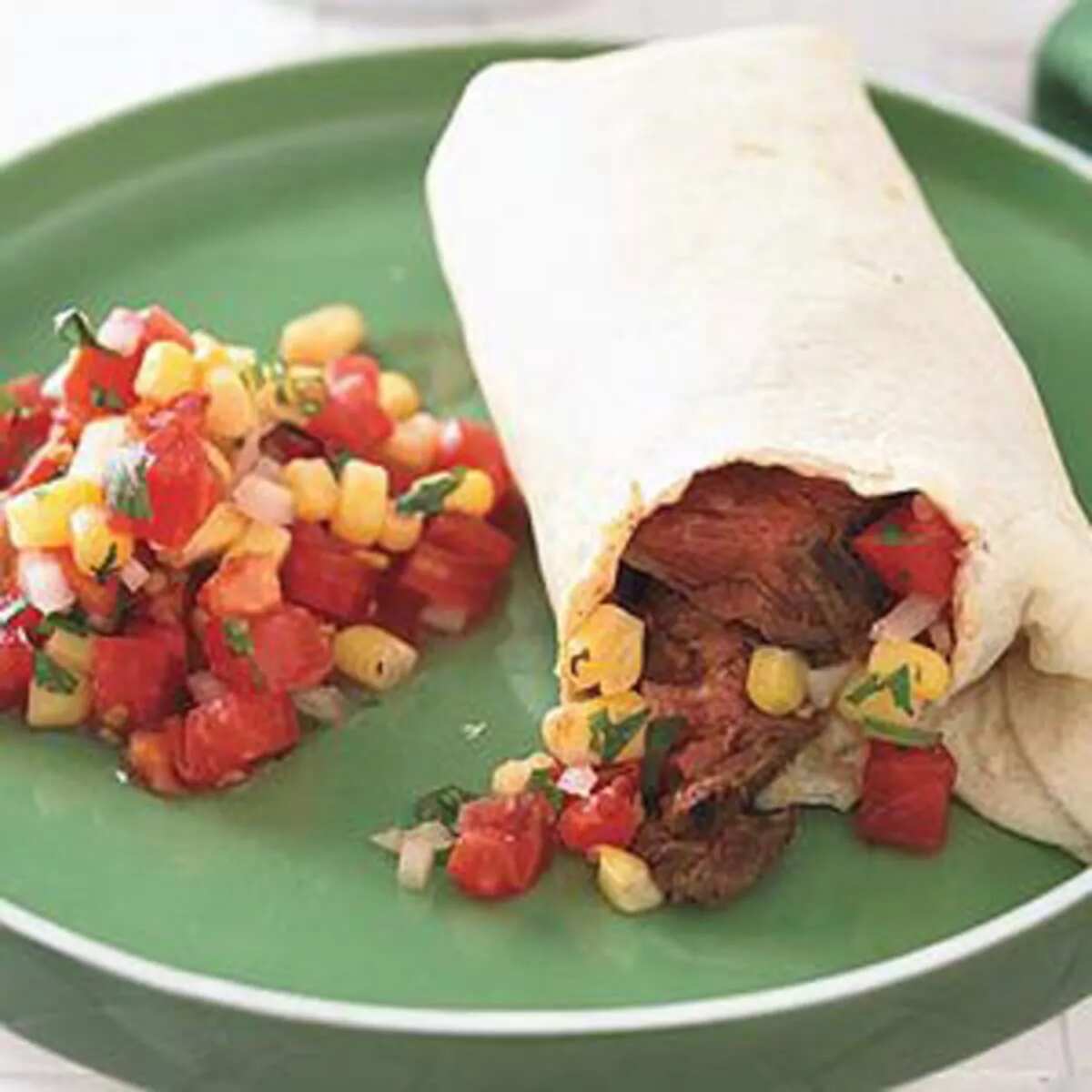 How to make Skirt Steak Burritos With Tomatocorn Salsa Recipe