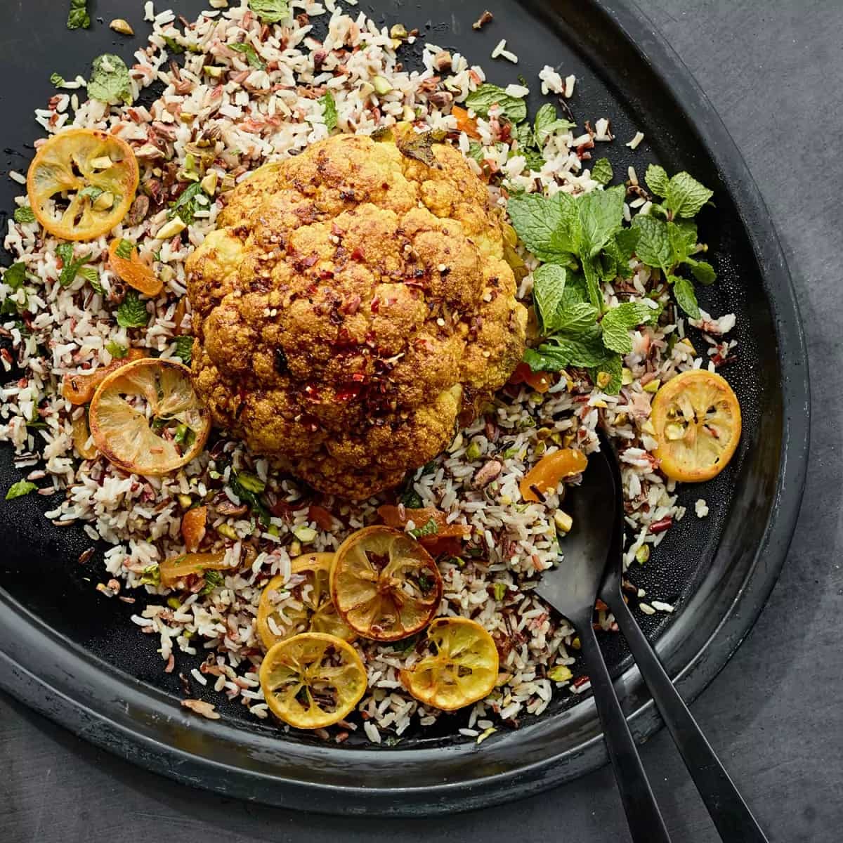 Pistachio Rice How to make Turmeric-roasted Cauliflower With Apricot-pistachio Rice Recipe