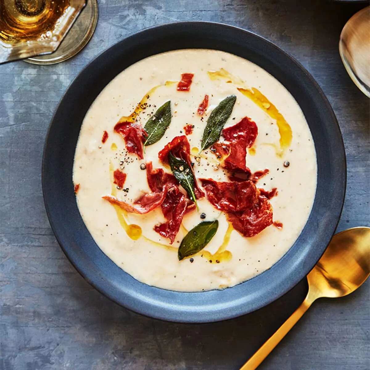 How to make Tuscan Bean Soup With Crispy Prosciutto & Fried Sage Recipe