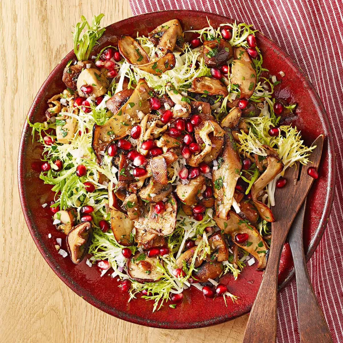 How to make Wild Mushroom & Pomegranate Salad Recipe