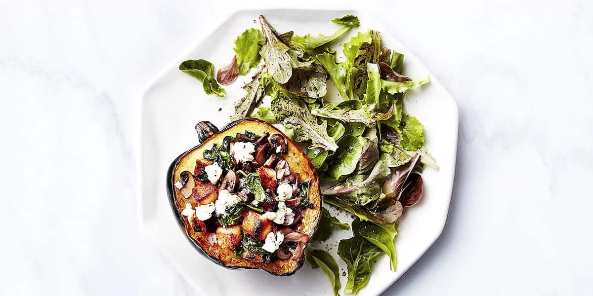 Goat Cheese And Mushroom-Stuffed Acorn Squash Goat Cheese And Mushroom-Stuffed Acorn Squash