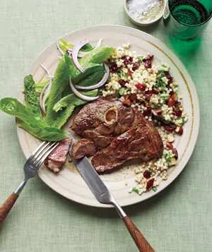 How to make Lamb With Couscous Pilaf And Green Salad Recipe
