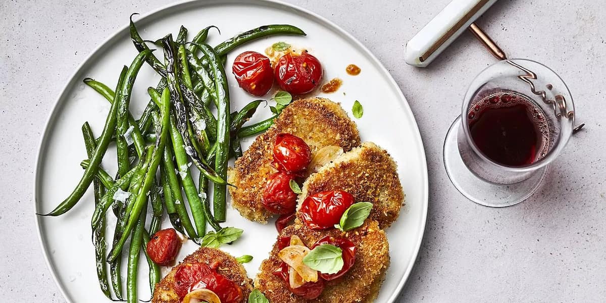 Pork Milanese With Blistered Tomatoes And Green Beans Pork Milanese With Blistered Tomatoes And Green Beans