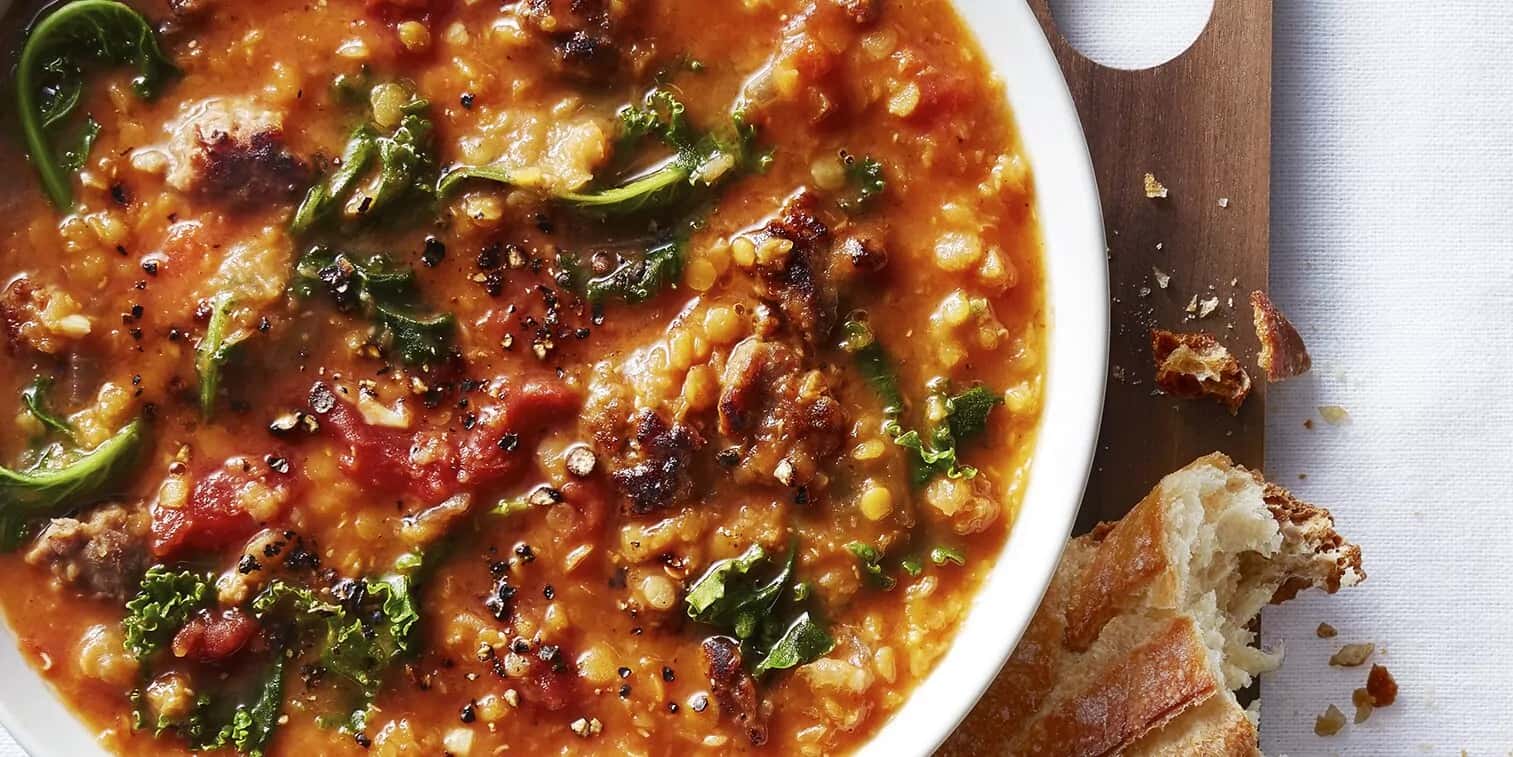 How to make Sausage, Lentil, And Kale Soup Recipe