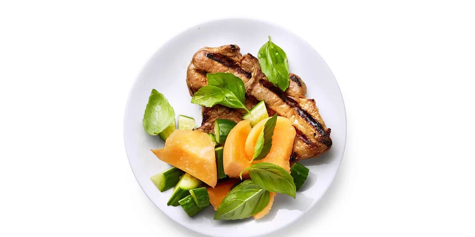 How to make Vietnamese Pork Chops With Cantaloupe And Basil Salad Recipe