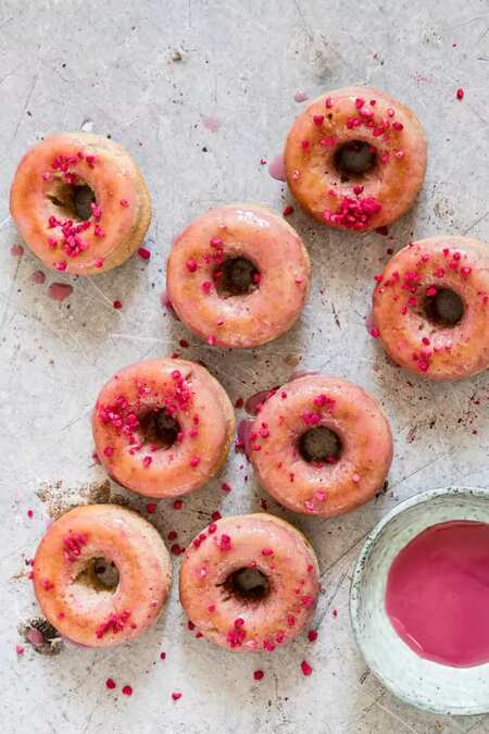 Raspberry Glazed Donuts