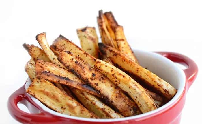 How to make Chilli Garlic Baked Parsnip Fries Recipe