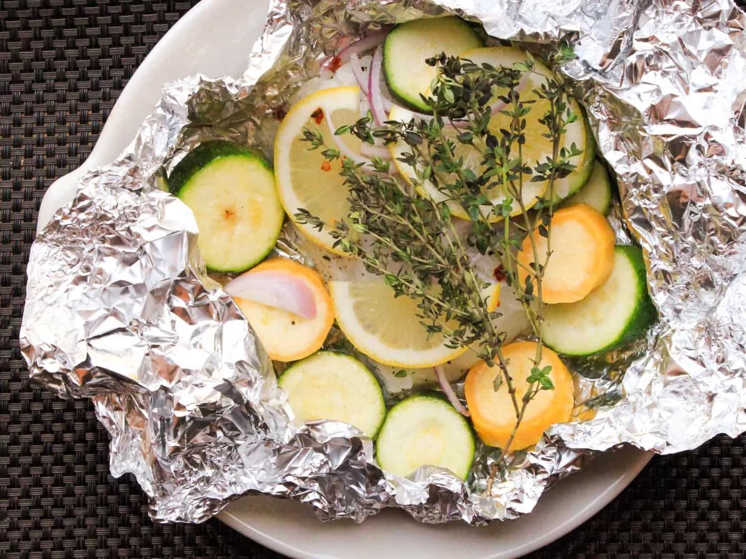 How to make Baked Cod And Summer Squash In Foil Packets Recipe