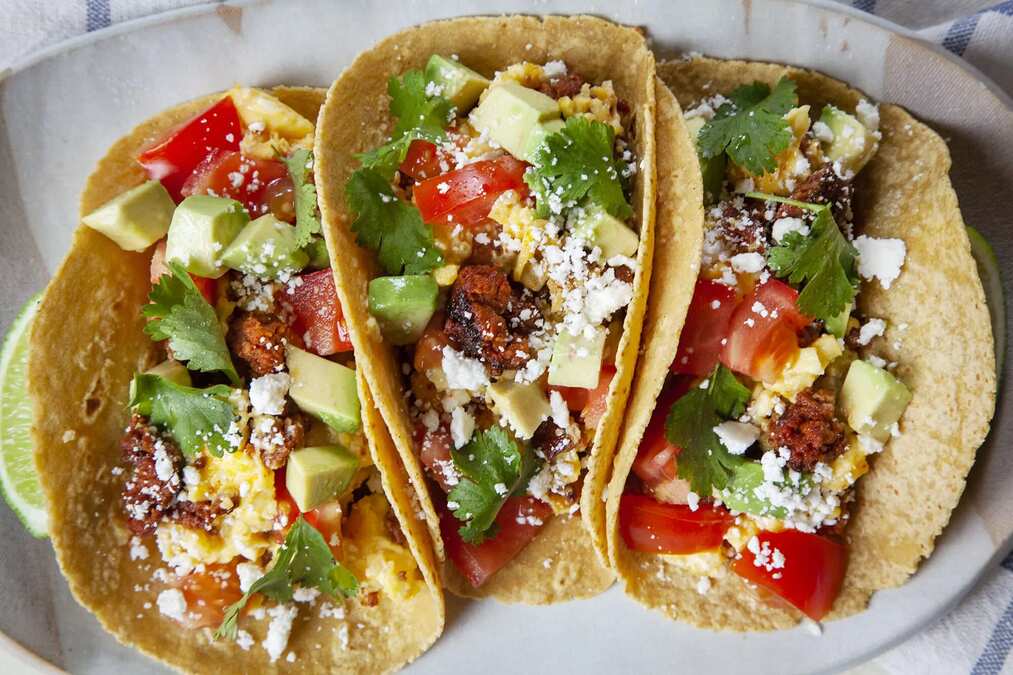 Chorizo And Egg Breakfast Tacos