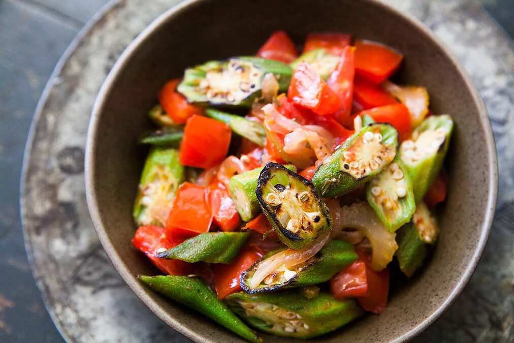 Seared Okra And Tomatoes