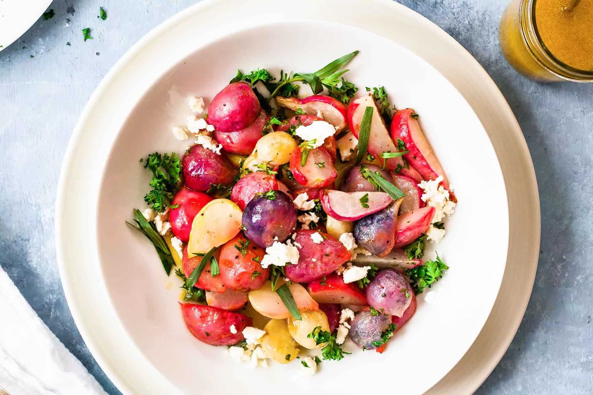 How to make Roasted Radish And Feta Salad Recipe