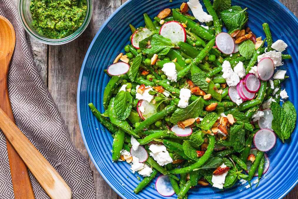 Spring Vegetable Salad With Mint Pesto