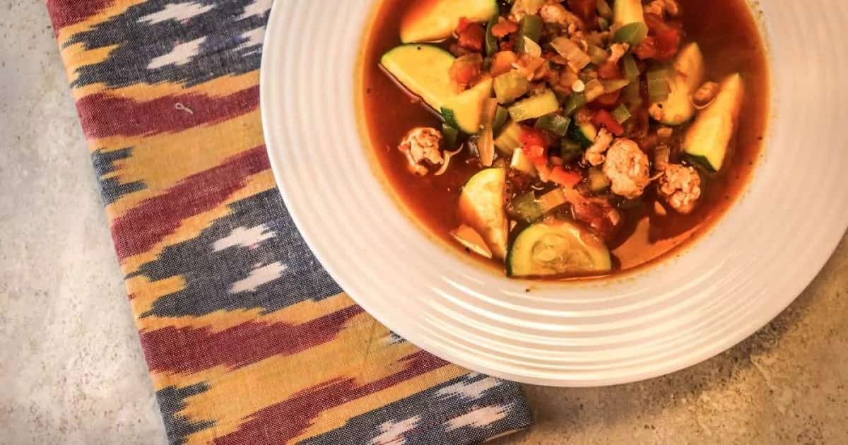 How to make Zucchini And Tomato Soup With Sausage Recipe