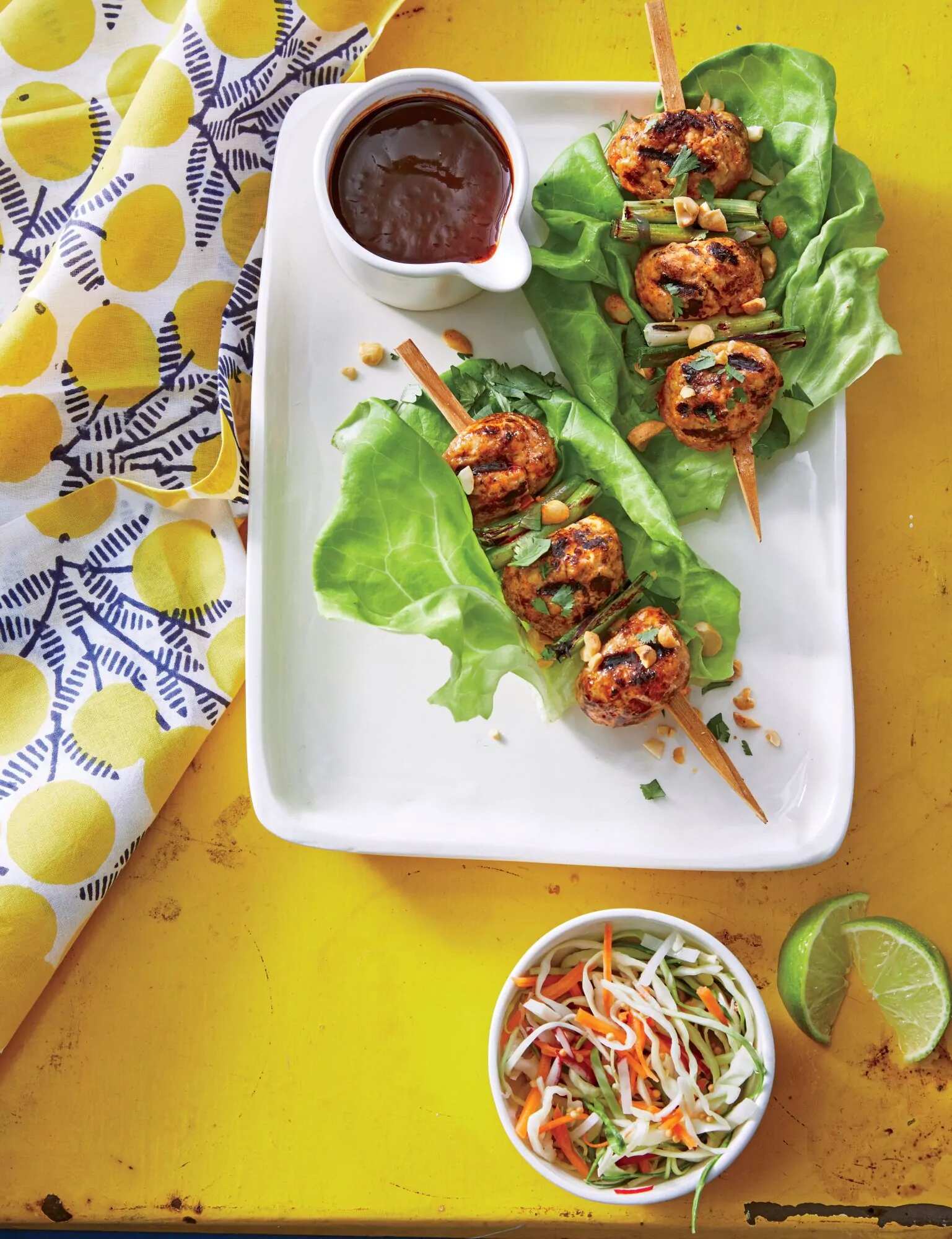 How to make Grilled Pork Meatball Kebabs Recipe