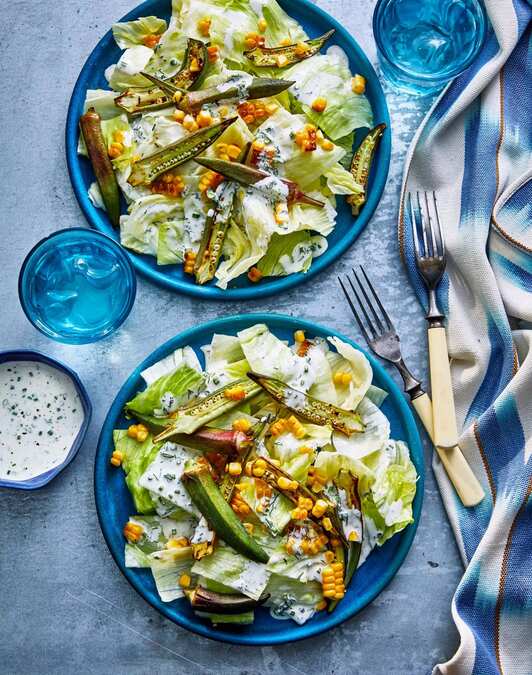 Crunchy Okra-And-Corn Salad With Ranch Dressing