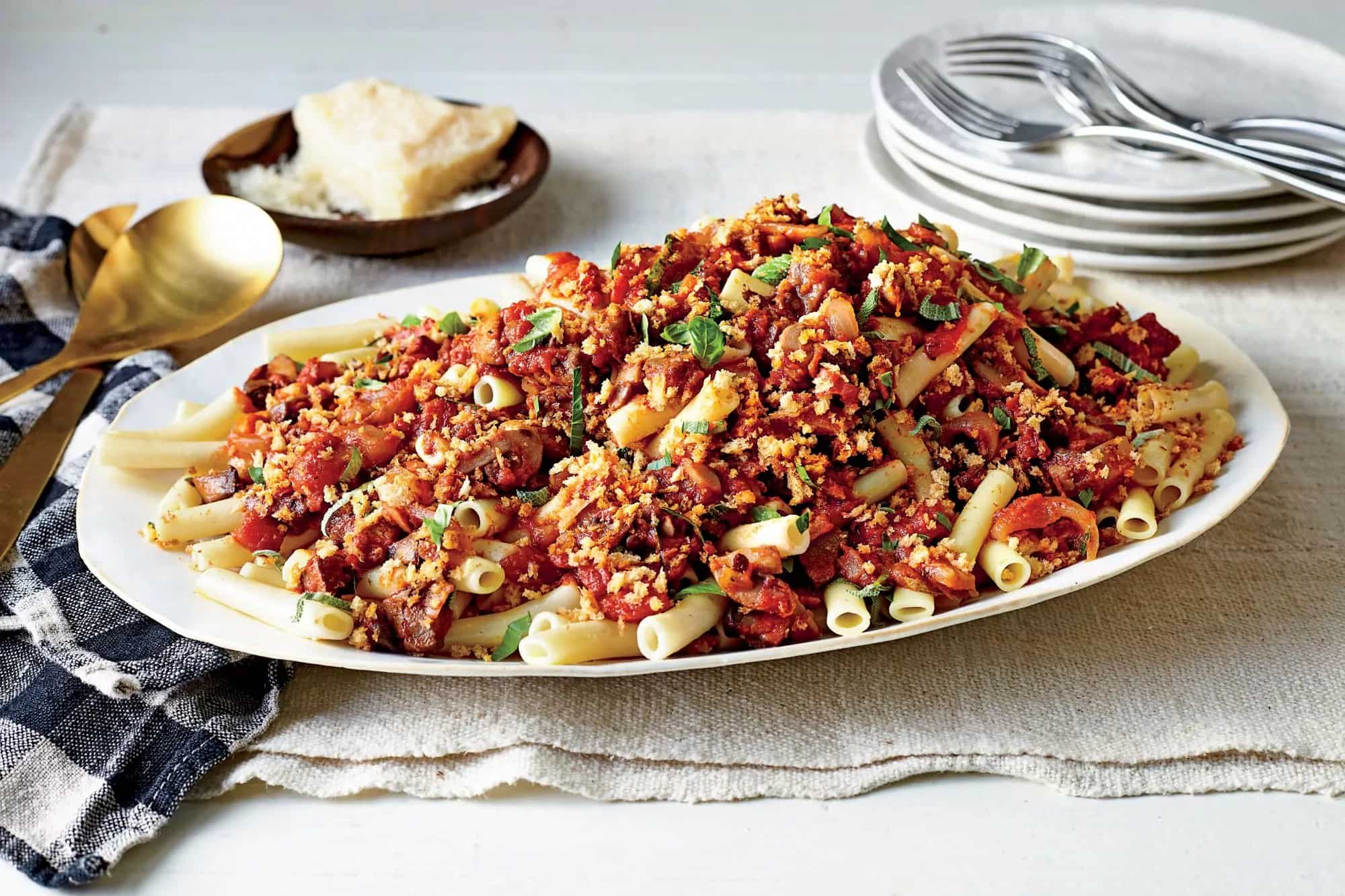 How to make Ziti With Mushroom, Fennel, And Tomato Ragu Recipe