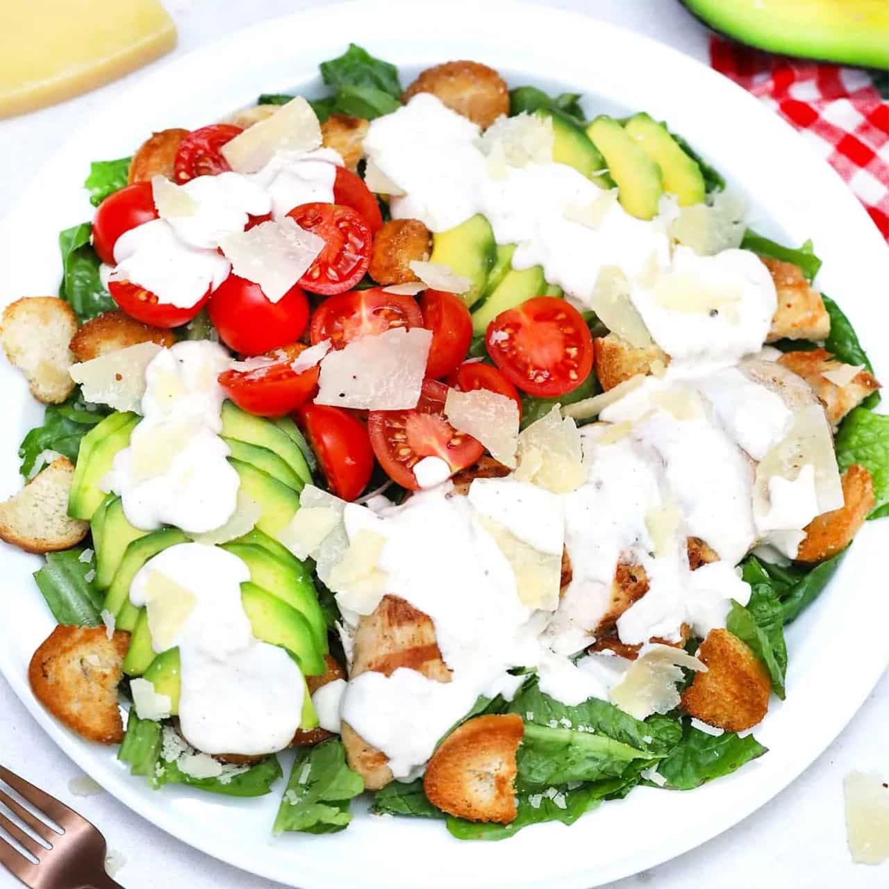 How to make Avocado Chicken Caesar Salad Recipe
