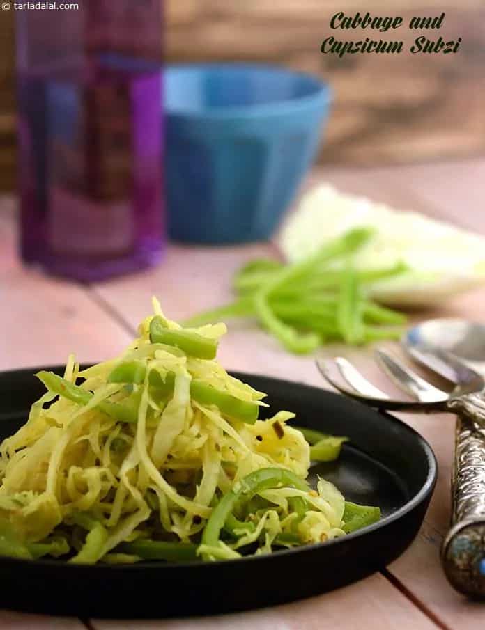 How to make Cabbage Capsicum Sabzi Recipe