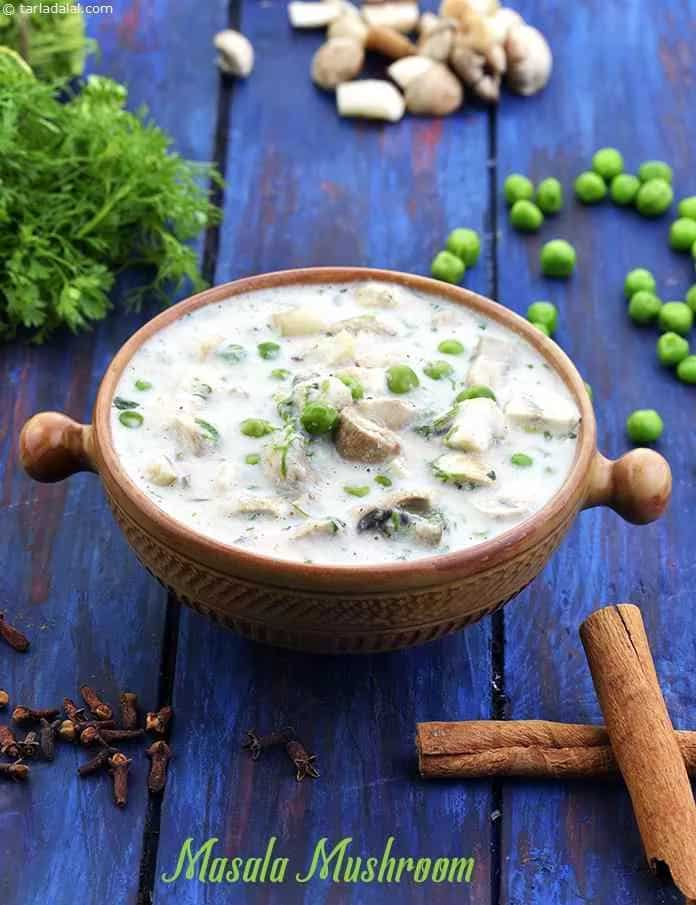 How to make Mushroom Mutter Masala Recipe