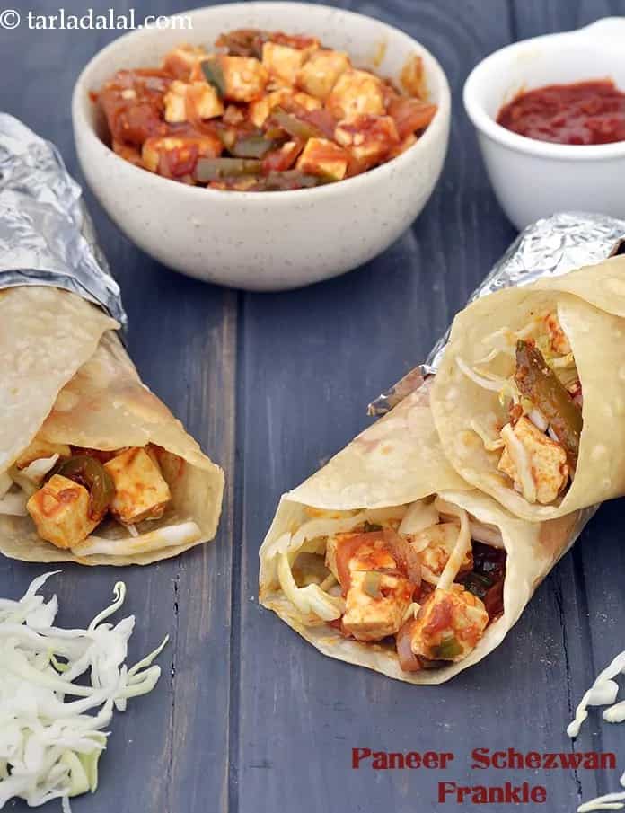 How to make Paneer Schezwan Frankie Recipe