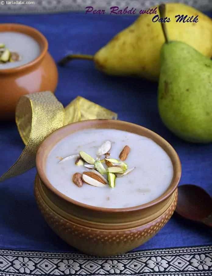 How to make Pear Rabdi With Oats Milk Recipe