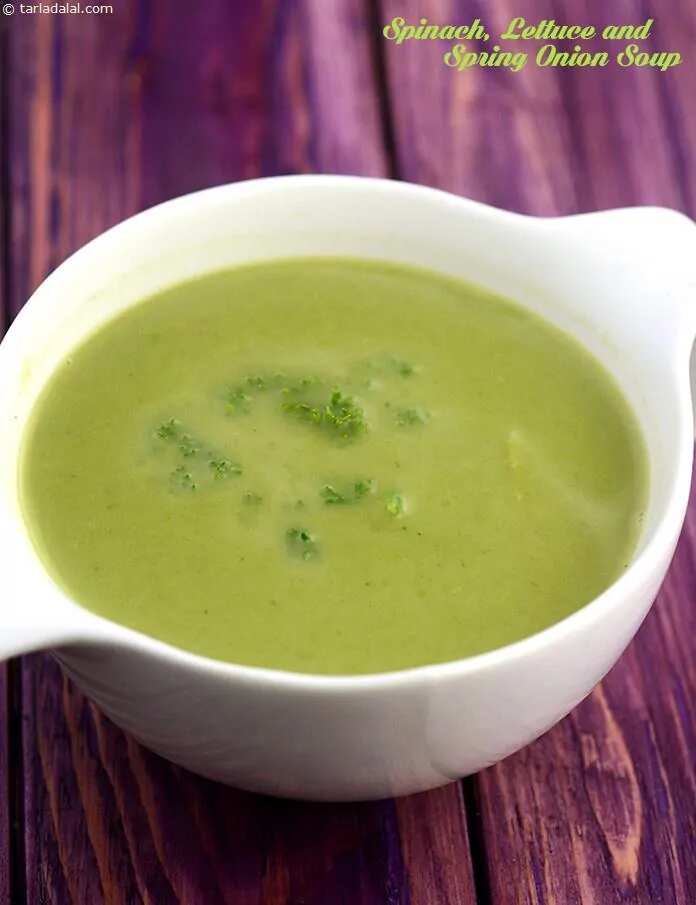 How to make Spinach, Lettuce And Spring Onion Soup Recipe