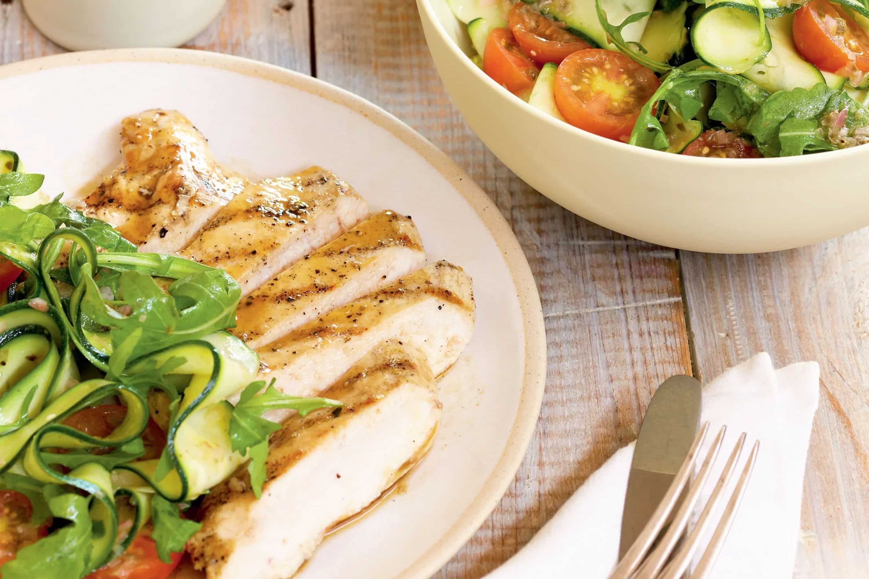 How to make Barbecued Chicken Zucchini And Rocket Salad Recipe