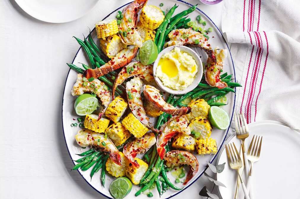 BBQ Lobster With Corn And Ginger Butter