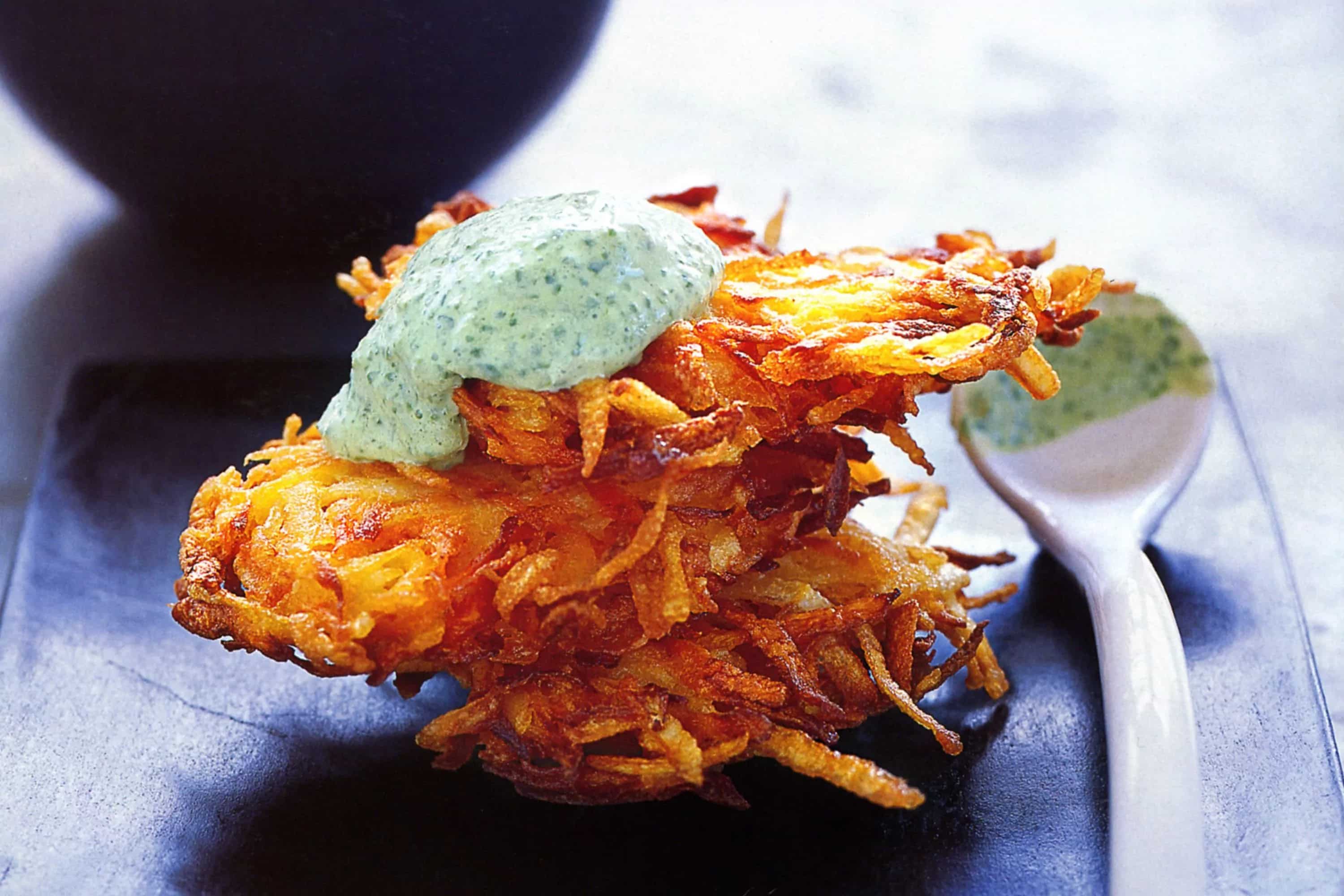 How to make Carrot And Potato Hash Browns With Spinach Cream Recipe