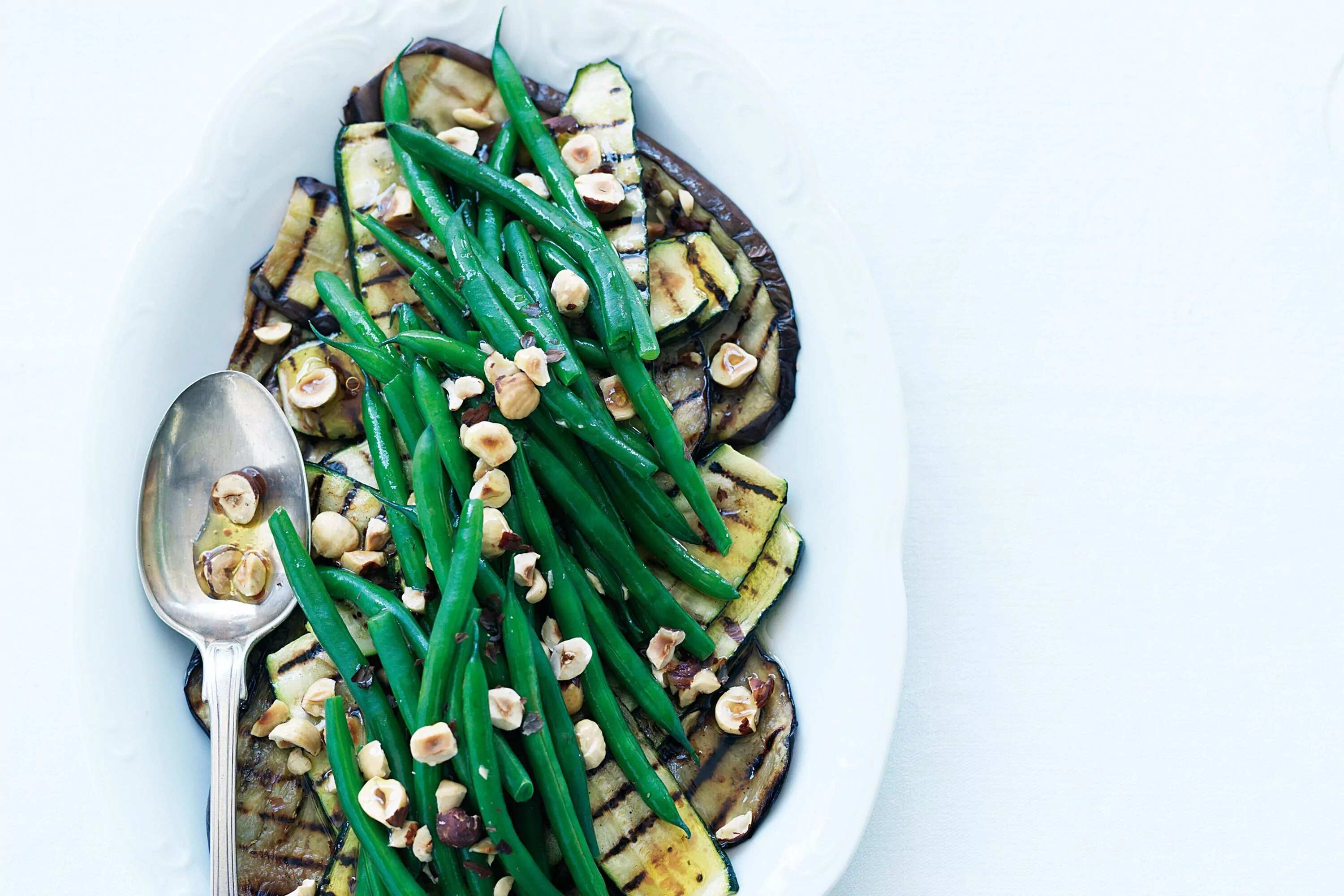 How to make Chargrilled Eggplant And Zucchini With Beans And Hazelnuts