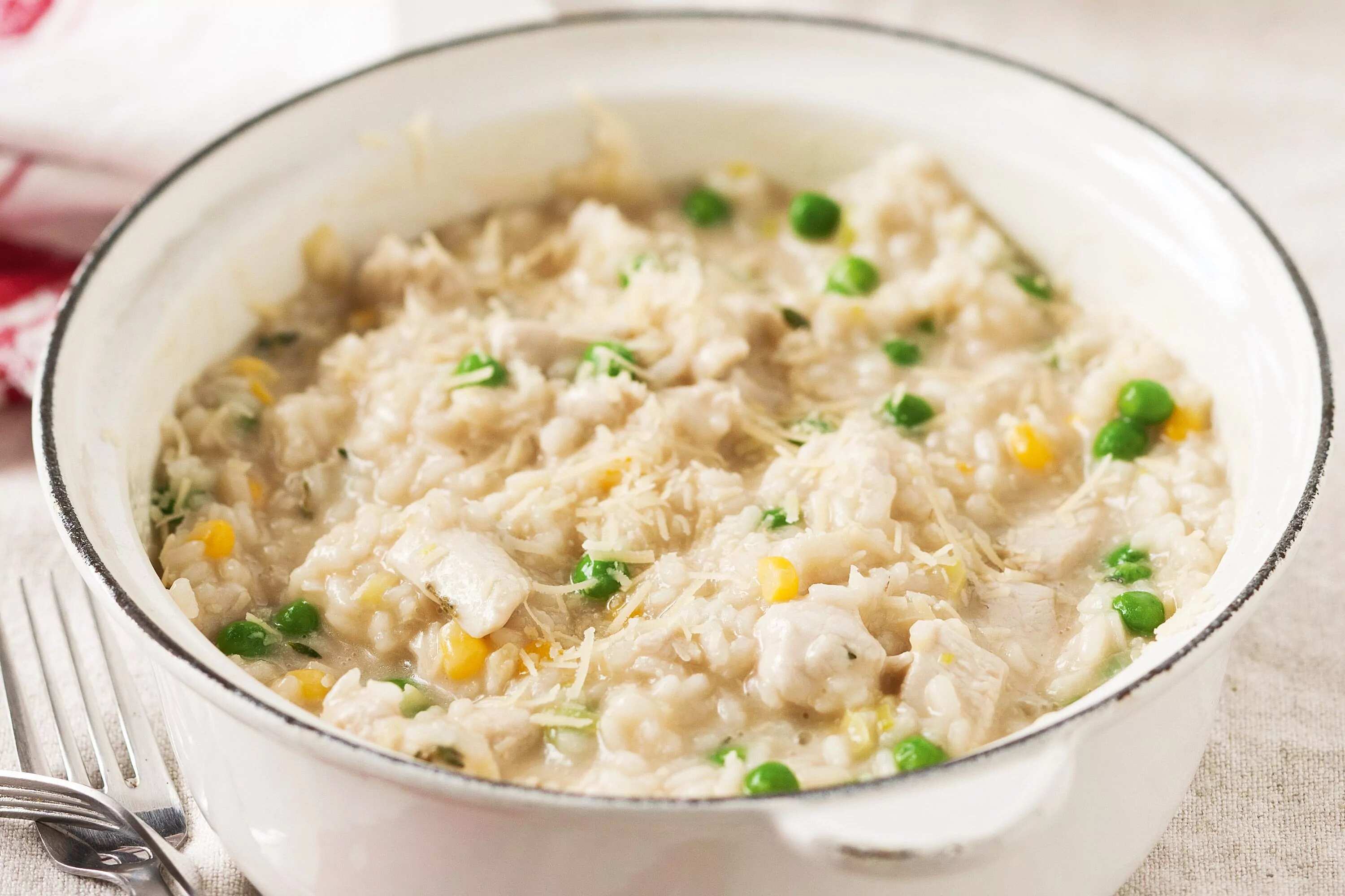 How to make Chicken Pea And Corn Risotto Recipe