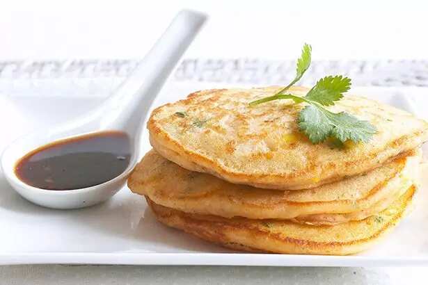 Corn And Prawn Pancakes