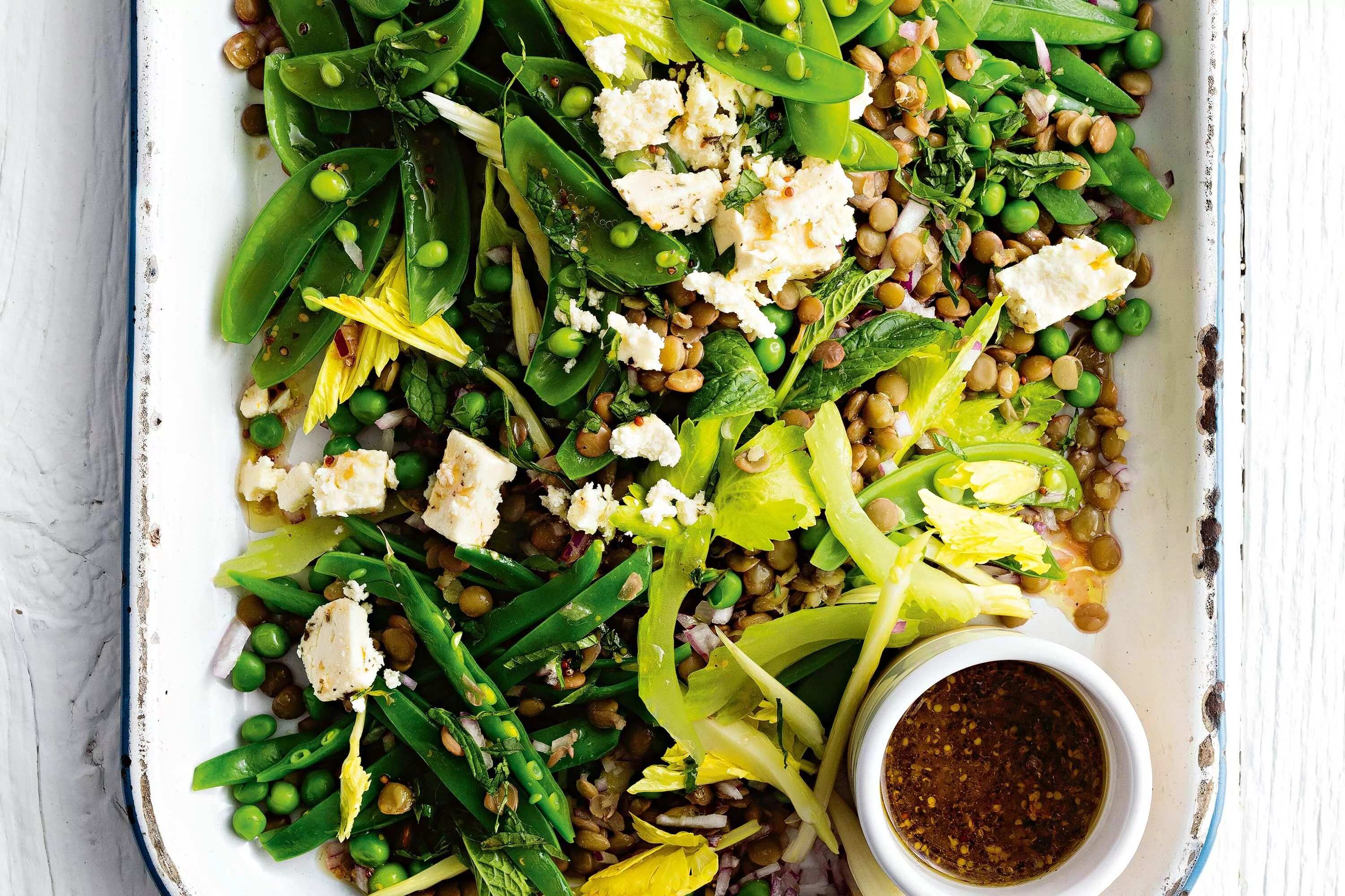 How to make French Lentil And Pea Salad With Honey And Mustard Dressing Recipe