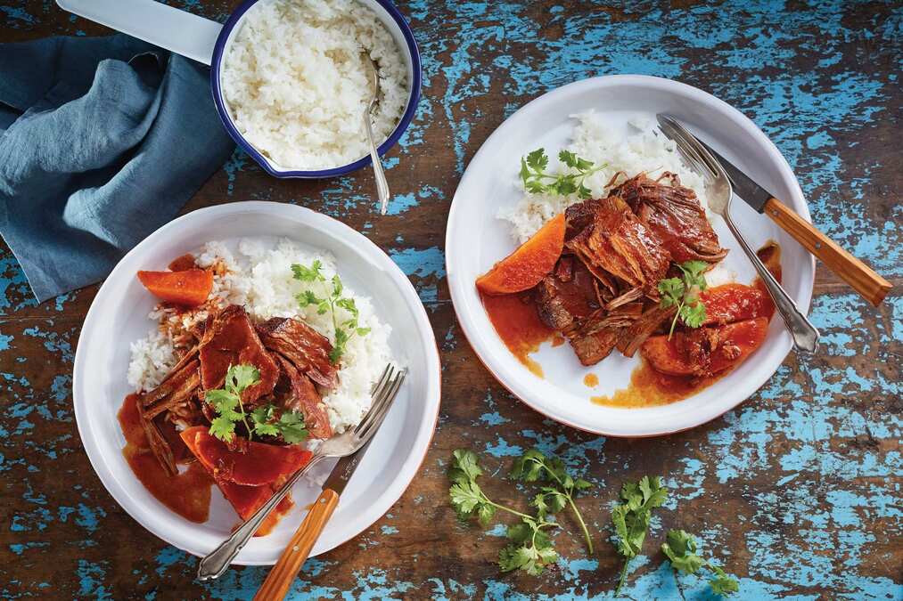 Mexican-Style Pot Roast With Coriander Lime Rice