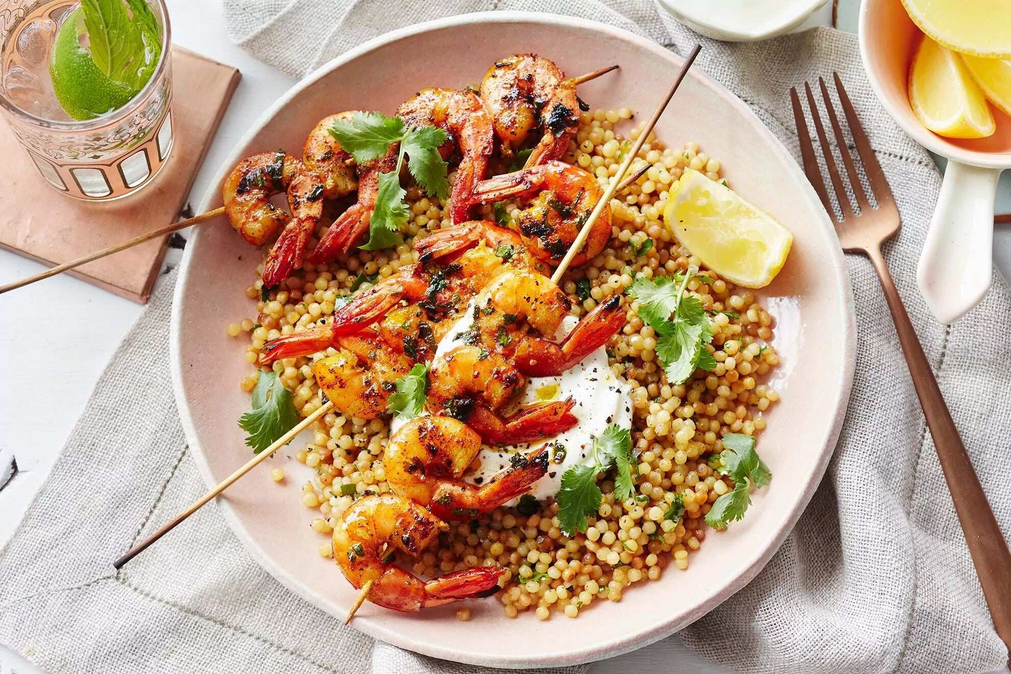 How to make Moroccan Chermoula Prawns With Pearl Couscous Recipe